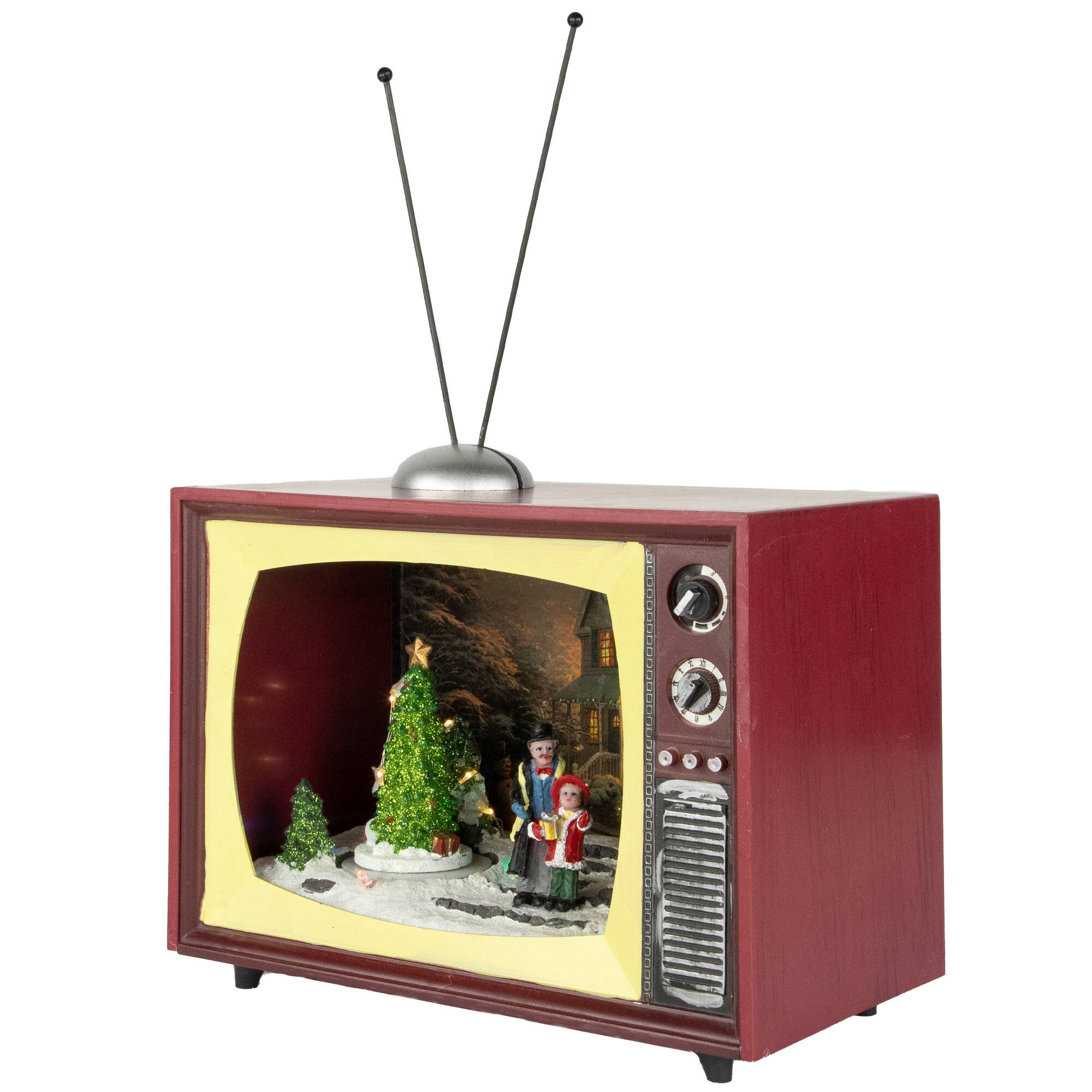 Alt View 3. Northlight - LED Lighted Animated and Musical TV Scene Christmas Display - 9.25" - Multi.