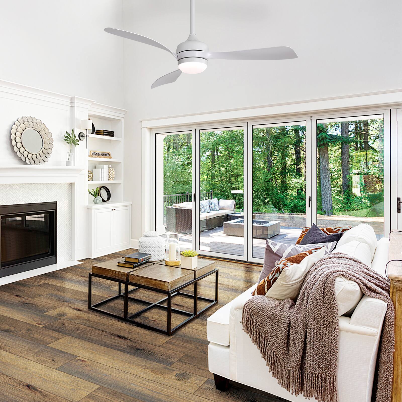 Alt View 2. APRILSOUL - 52 Modern 3 Blade Ceiling Fan Remote LED 6 Speed Timer Reversible - White.