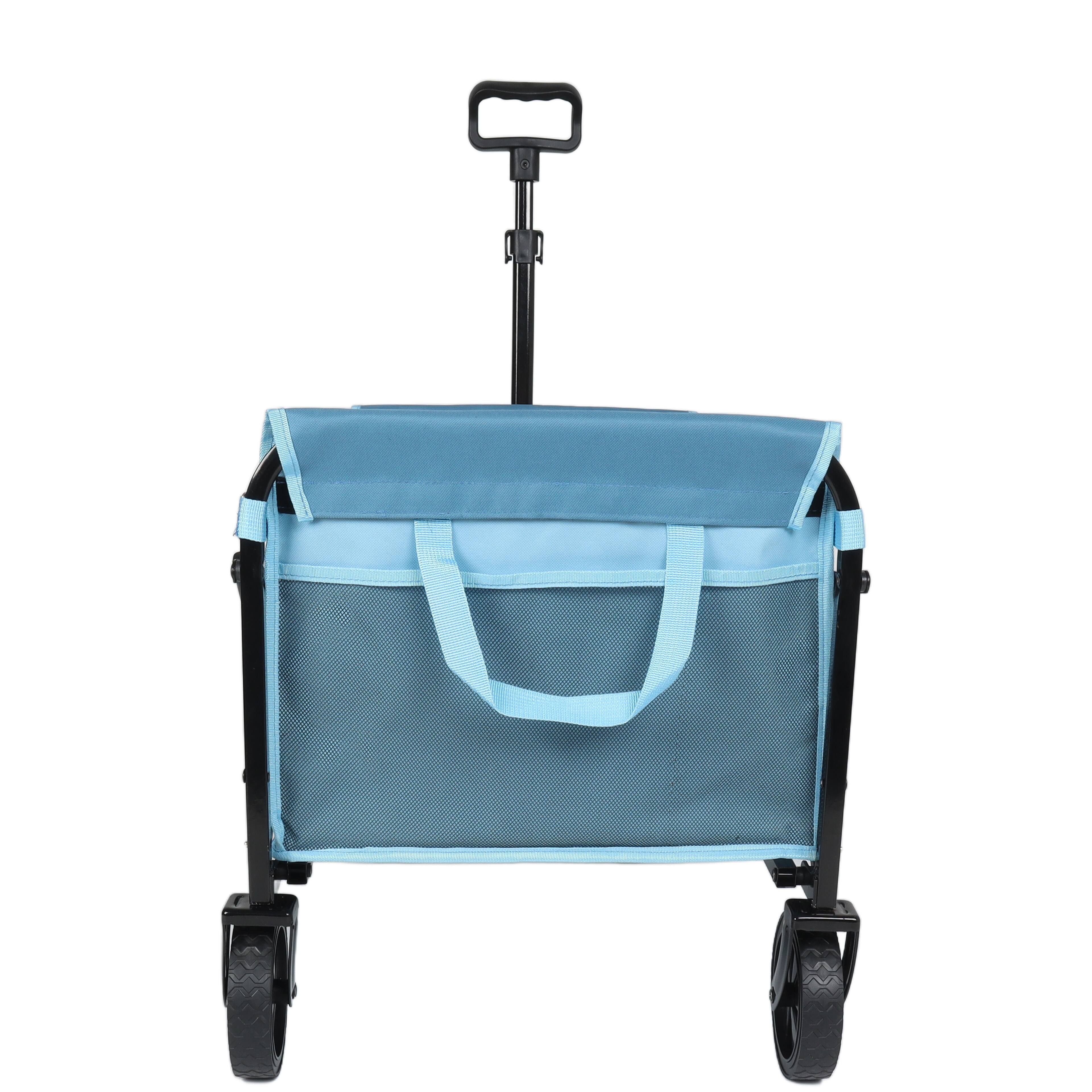 Back. Mondawe - 3-in-1 Lightweight Collapsible Utility Carts - Wagon/Trunk Organizer/Pet Wagon w/ 360° All-Terrain Wheels - Purple.