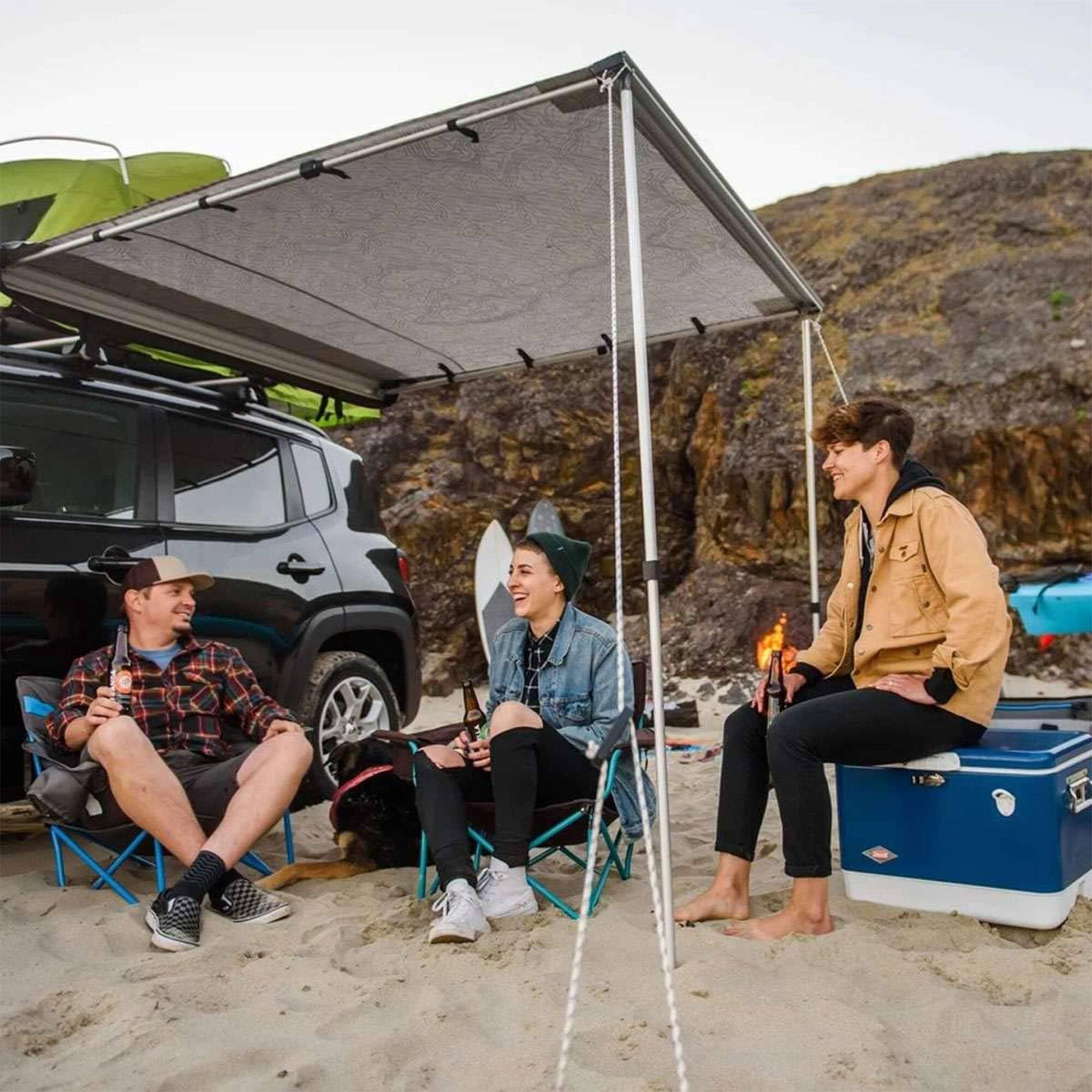 Alt View 8. Yakima - Yakima OverNOut 4.5' Lightweight Roof Mounted Awning w/Included SKS Lock, Small - Gray.