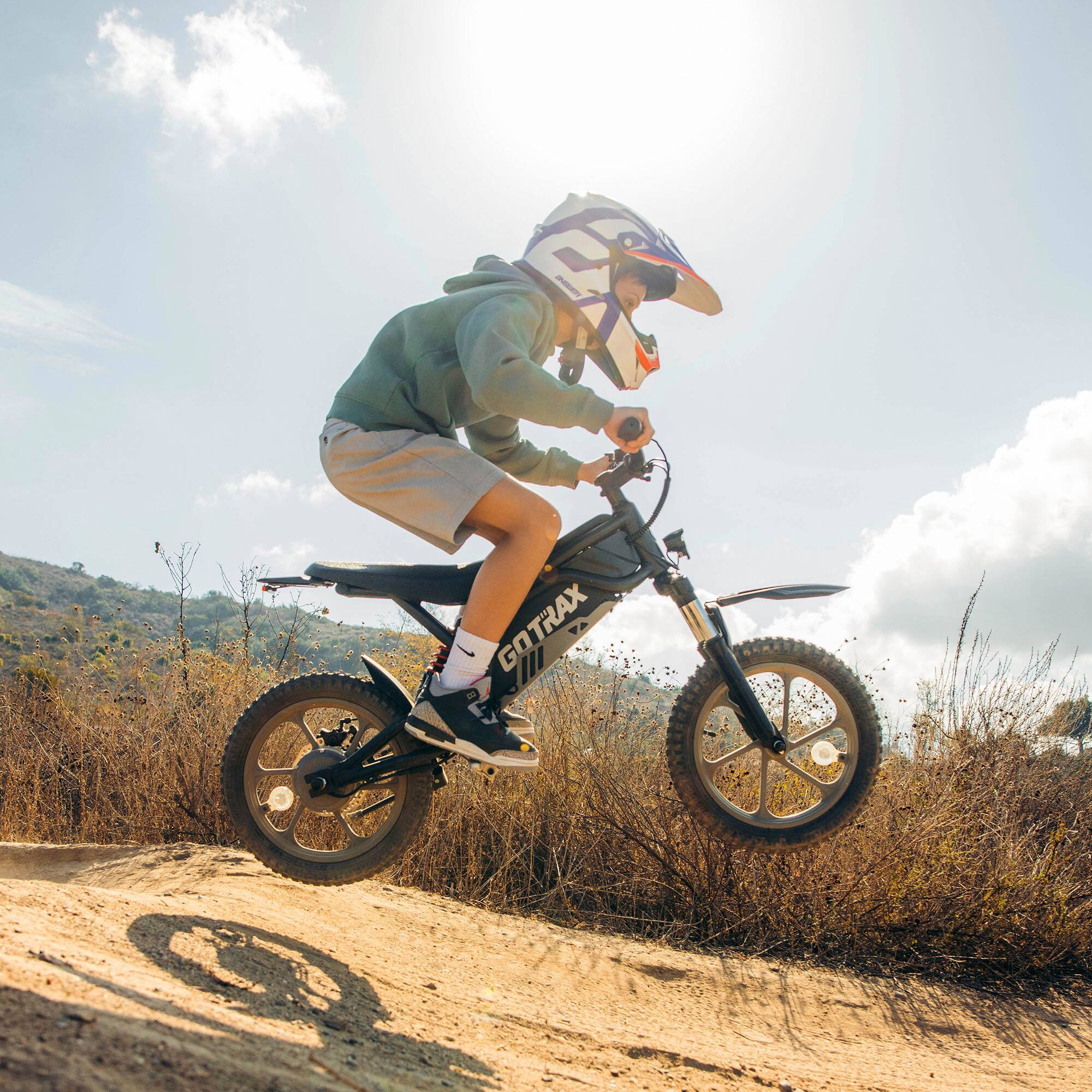 Alt View 5. GoTrax - Fitz 16" Electric Dirt Bike w/15mi Max Range & 15.5 mph Max Speed - Black.