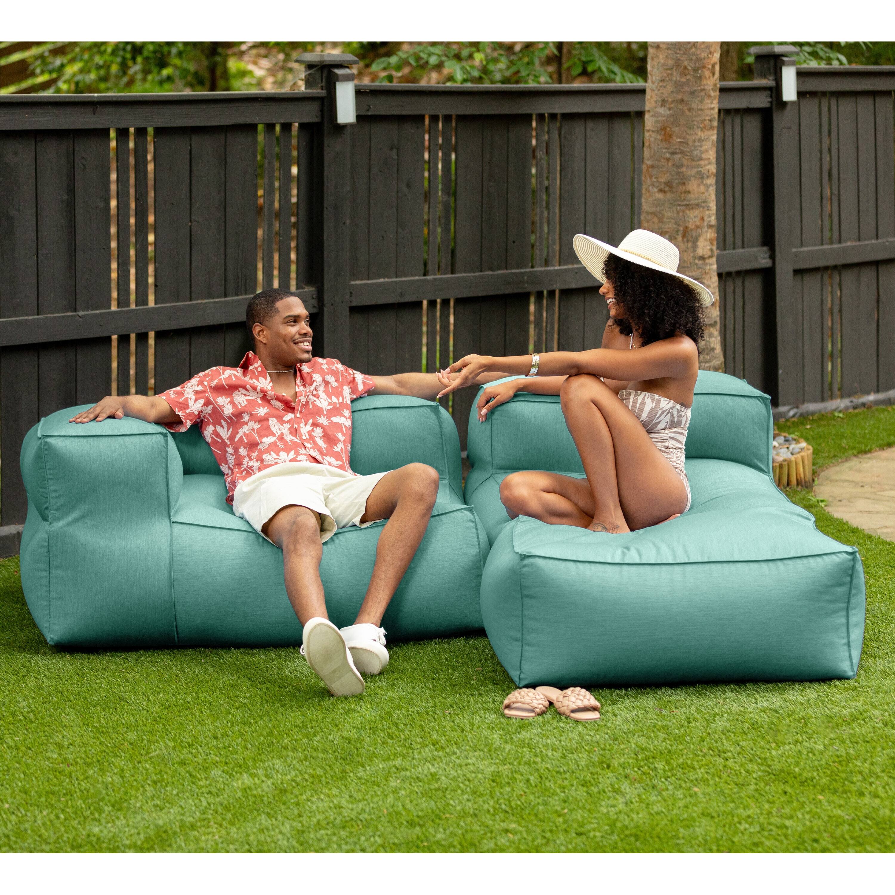 Left. Jaxx - Baya Outdoor Chaise - Luxurious Chaise Sun Lounger for Poolside or Hospitality, Breeze - Breeze.