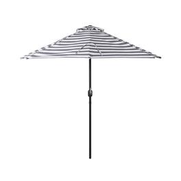 WestinTrends - Lanai 9 ft. Aluminum Half Market Crank Lift Patio Umbrella - Gray/White