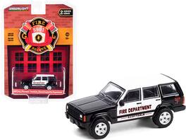 Greenlight - 2000 Jeep Cherokee "Scottdale Fire Department" (Pennsylvania) "Fire & Rescue" Series 2 1/64 - Black And White