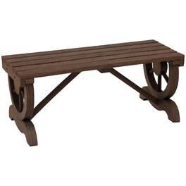 Resenkos - 2-Person Wooden Bench, Rustic Outdoor Porch Seat, 550LB Capacity, Country Style Patio Furniture - Carbonized