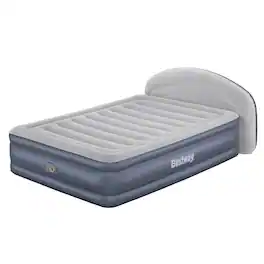 Bestway - Tritech LoungeLux Headboard 18" Queen Air Mattress with Built-in AC Pump - Gray