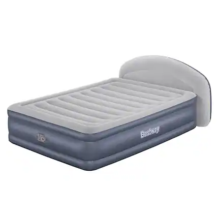 Front. Bestway - Bestway Tritech LoungeLux Headboard 18" Queen Air Mattress with Built-in AC Pump - Gray.