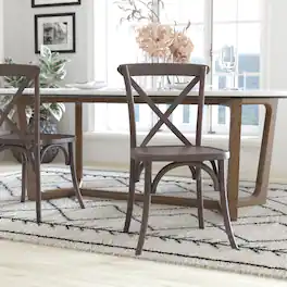 Emma + Oliver - 2-pack X-Back Chair - Dark Driftwood
