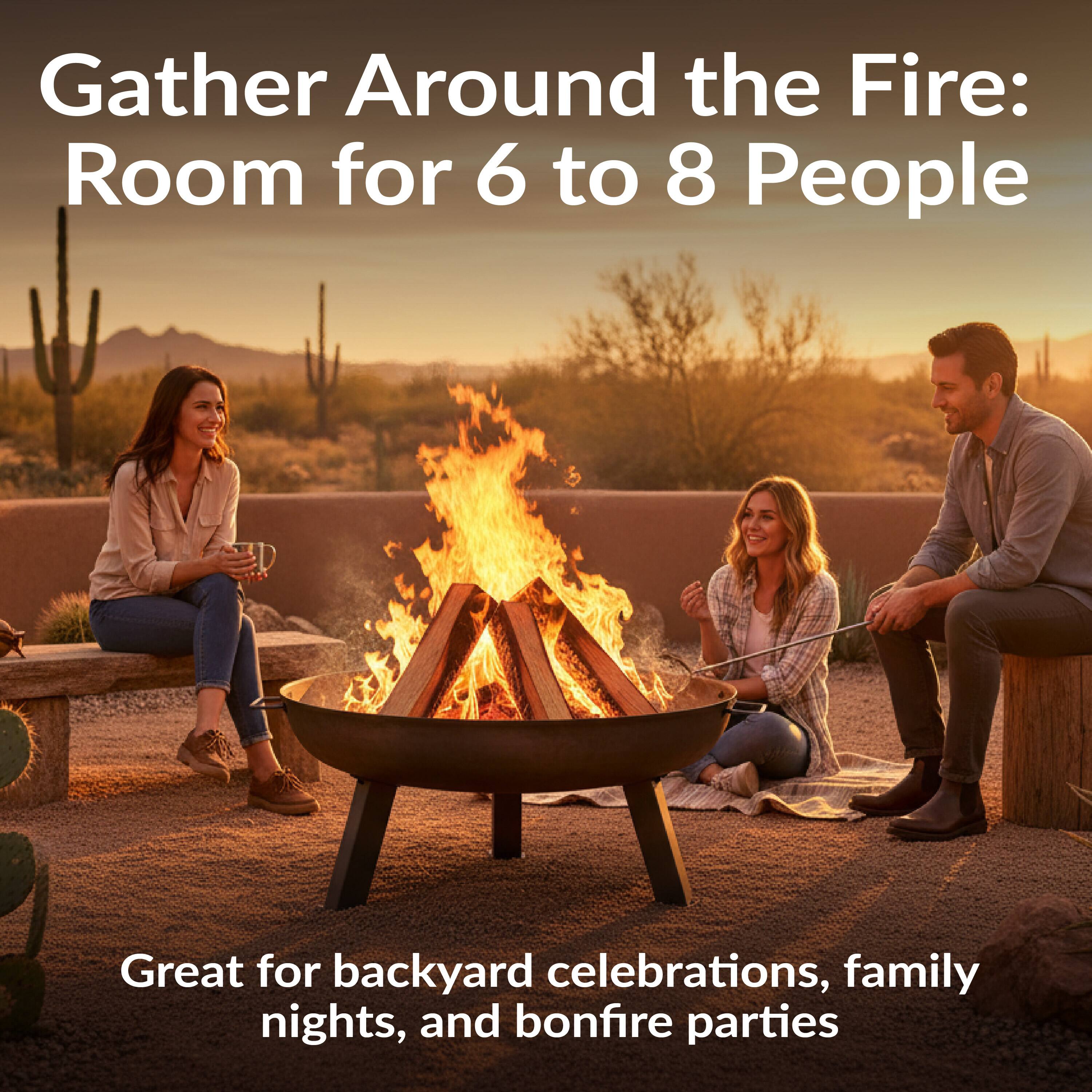 Gather Around the Fire: Room for 6 to 8 People

Great for backyard celebrations, family nights, and bonfire parties