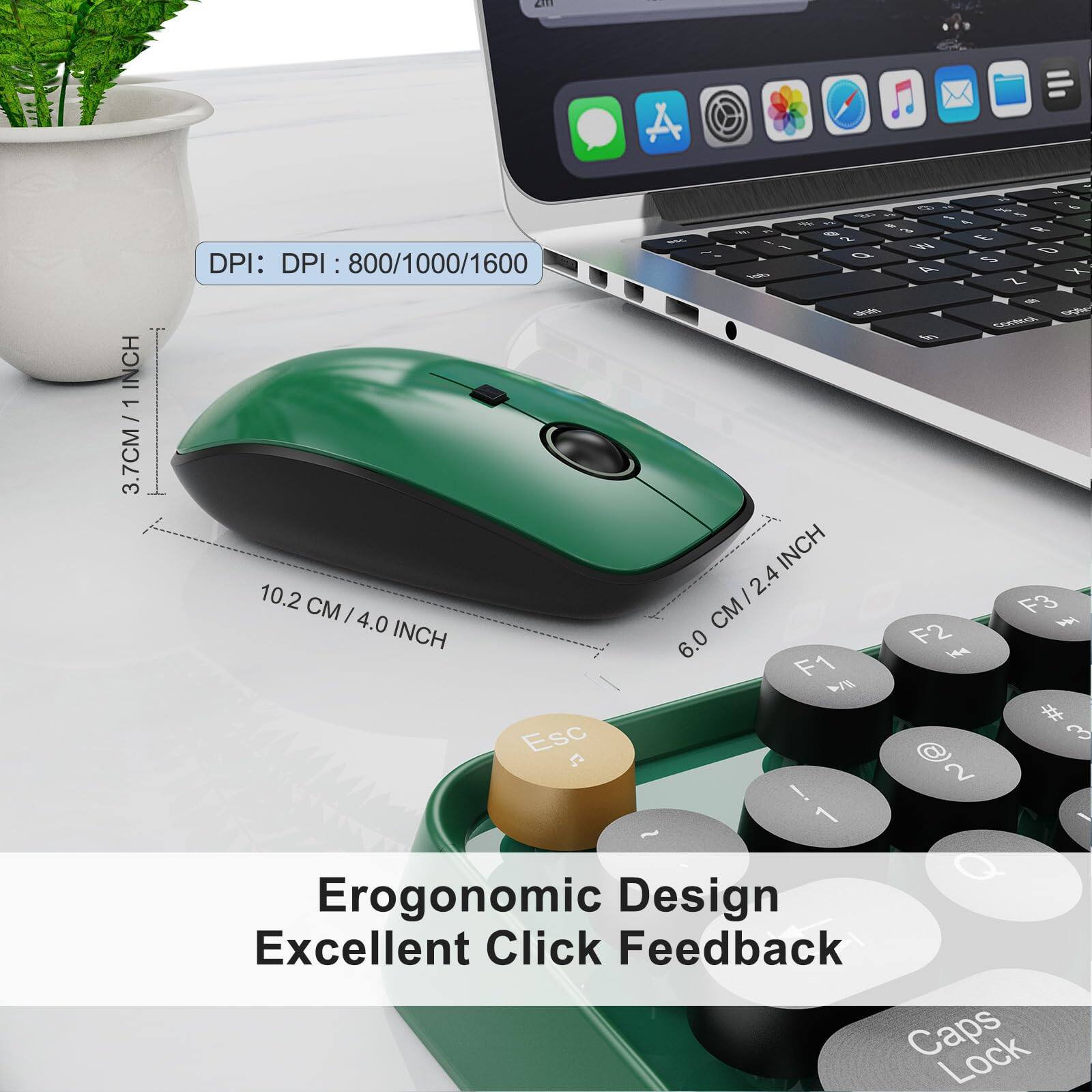 - 2 A INCH 1 3.7CM/ 1 INCH
- DPI: 800/1000/1600
- 10.2 CM / 4.0 INCH
- 6.0 CM / 2.4 INCH
- Erogonomic Design Excellent Click Feedback
- Caps Lock