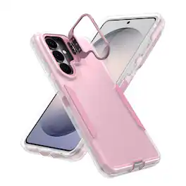 Dteck - For Samsung Galaxy A17 5G/A16 5G/A26 Rugged Case, Heavy Duty Dual Layer Shockproof Lens Kickstand Drop Protection Cover - Pink