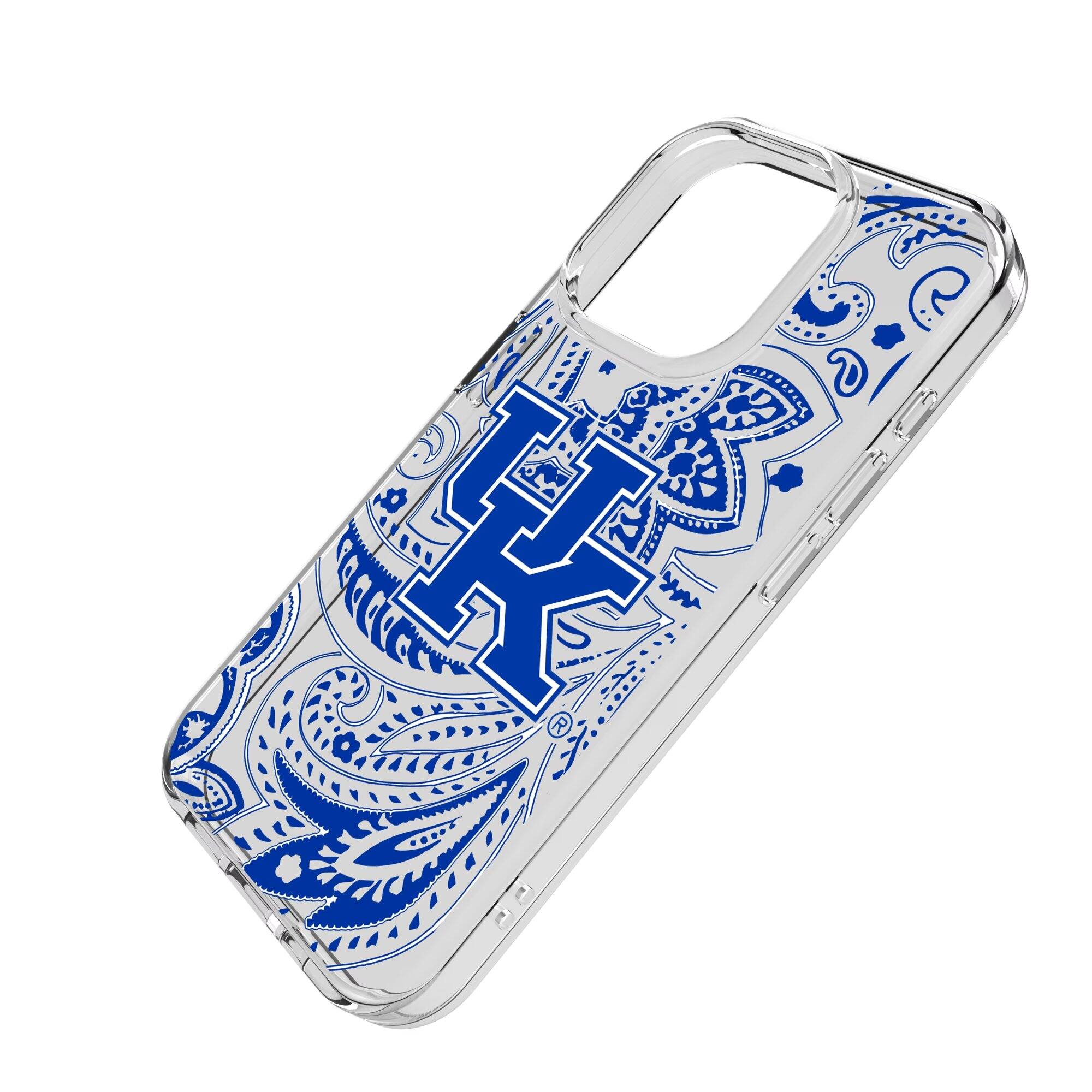 Alt View 1. Keyscaper - Kentucky Wildcats iPhone Paisley Design Clear Case - 16 Plus - Multicolor.