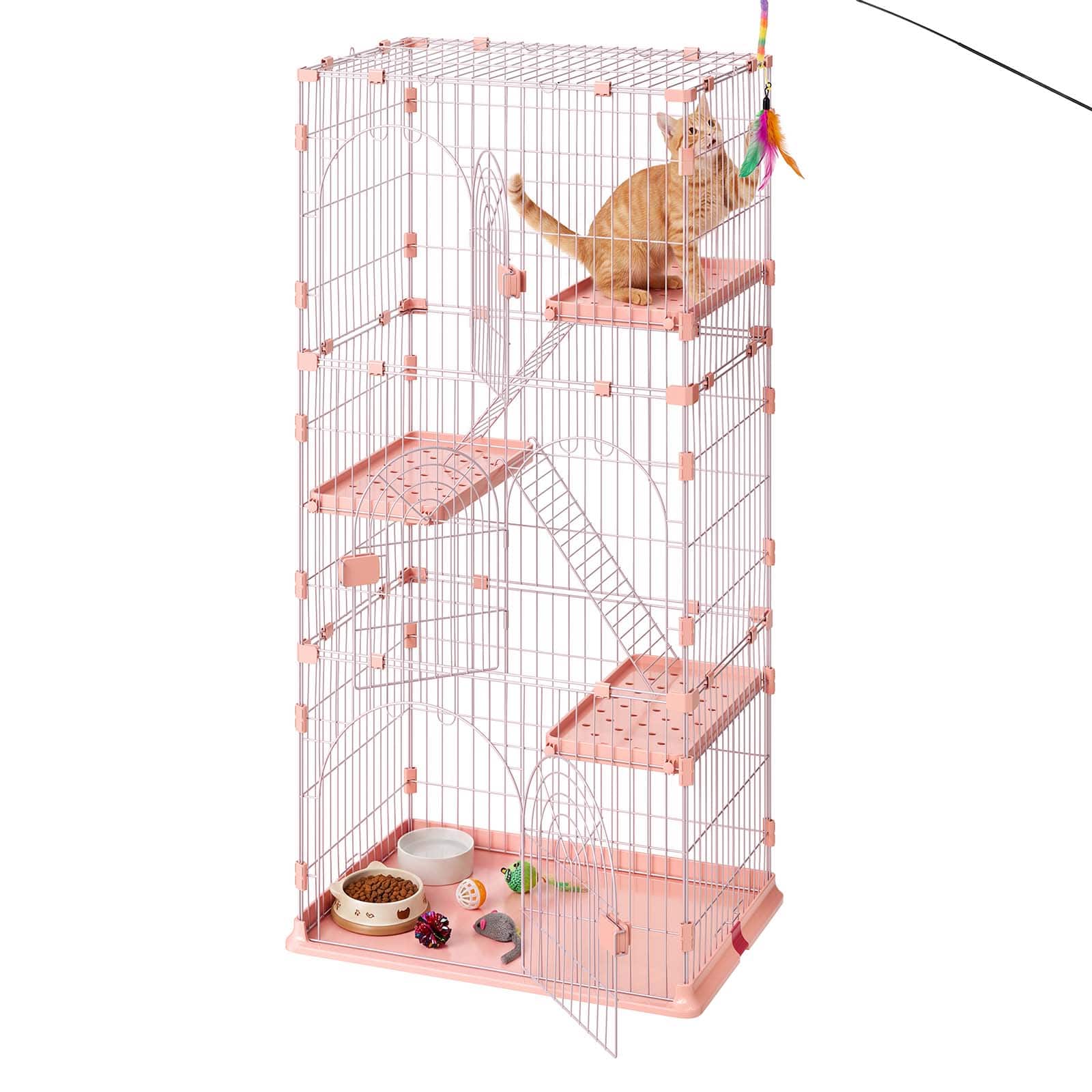 "VEVOR - Cat Cage 4-Tier 33.07""x23.82""x64.37"" DIY Cat Playpen with Ladders, Indoor Enclosure Detachable Metal Wire Kennel Crate - Black" price history on PriceWatchPro