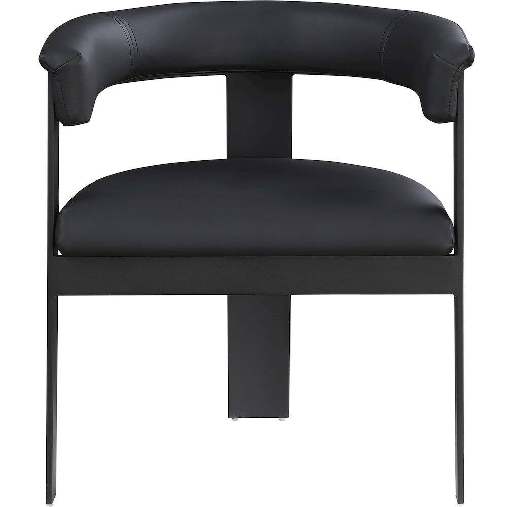 Alt View 2. Meridian Furniture - Romeo Black Vegan Leather Dining Chair, Set of 2 - Black.