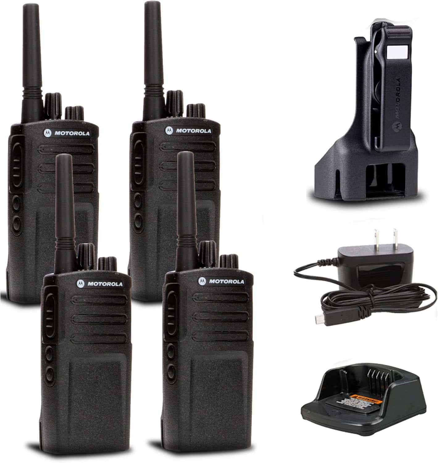 Photos - Walkie Talkie Motorola Solutions - 4 x  RMV2080 On-Site 2-Way Business Radio + Mic Cleaner Spray + More - Black RMV2080EDIR3 