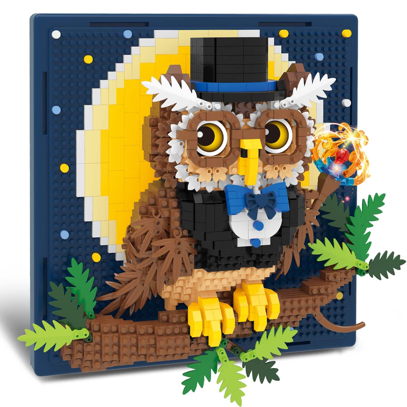 NICHOLAS KLEIN - Magic Animal 3d Wall Art Mini Building Blocks Set Home Decor Or Table Display Ideal Gift For Adults & T - Owl