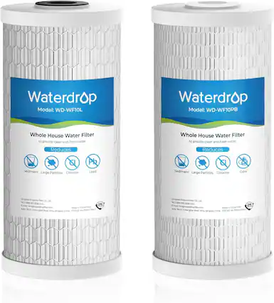 Waterdrop Model: WD-WF10L
Waterdrop Model: WD-WF10PB
Whole House Water Filter to provide clean and fresh water
Reduces:
- Sediment
- Large Particles
- Chlorine
- Lead
Reduces:
- Sediment
- Large Particles
- Chlorine
- Odor
Ongdan Ecopure Filter Co., Ltd.
Tel: 806-52-3558
E-mail: WH@waterdropfilter.com
Made in China
Add: No.12, Vishenghai Road, Jimo, Qingdao, China
EPA Est. No. 99301-CHN-1
24/7
mal wH@waterdropfilter.com
Nsmel in Chine g0 As NO.12 aC Vishengbe iOAd Sa Oirngiies Chire LIA C
24/2