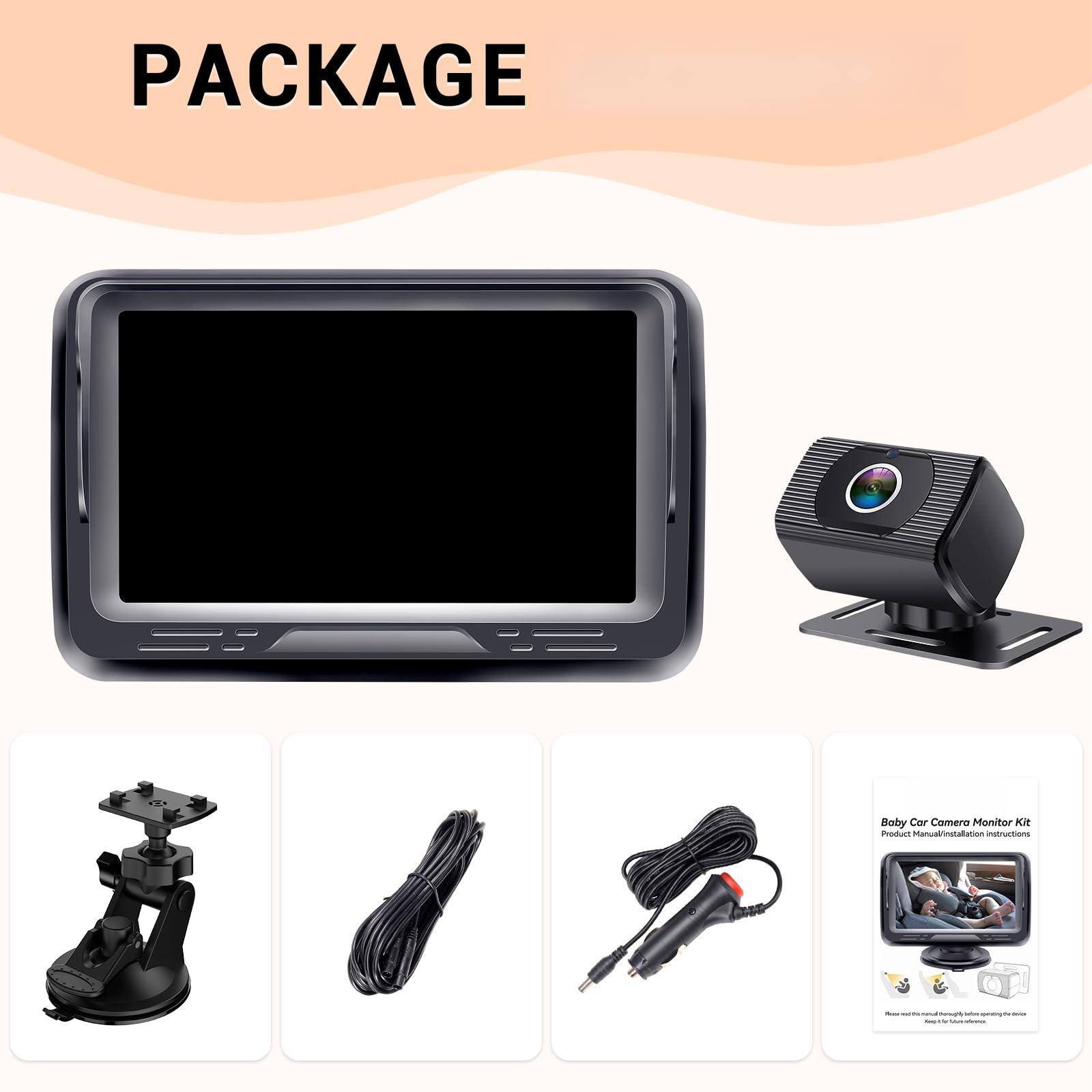 PACKAGE

Baby Car Camera Monitor Kit

Product Installation Instructions:

-