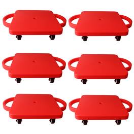 GSE Games & Sports Expert - Floor Scooter Board with Handles, Sitting Scooter for Kids Indoor Play, Fun Scoot Board(6 Pack - Red