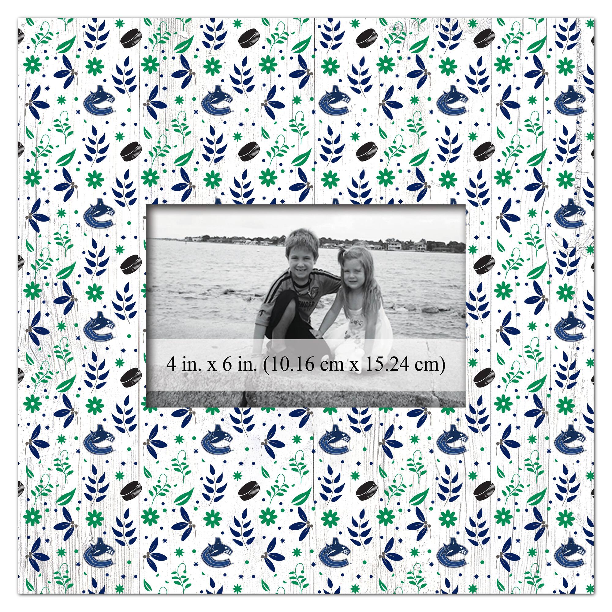 Vancouver Canucks 10'' x 10'' Floral Pattern Frame