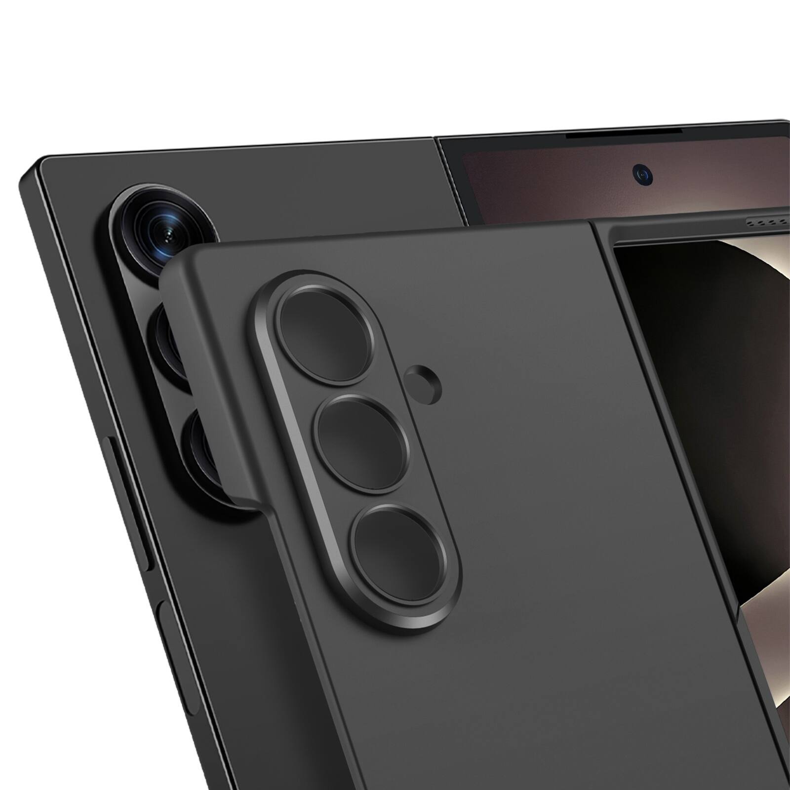Back. Dteck - Shockproof Hinge Protection Cover for Samsung Galaxy Z Fold 8 Ultra, Shockproof Hard PC Case - Black.