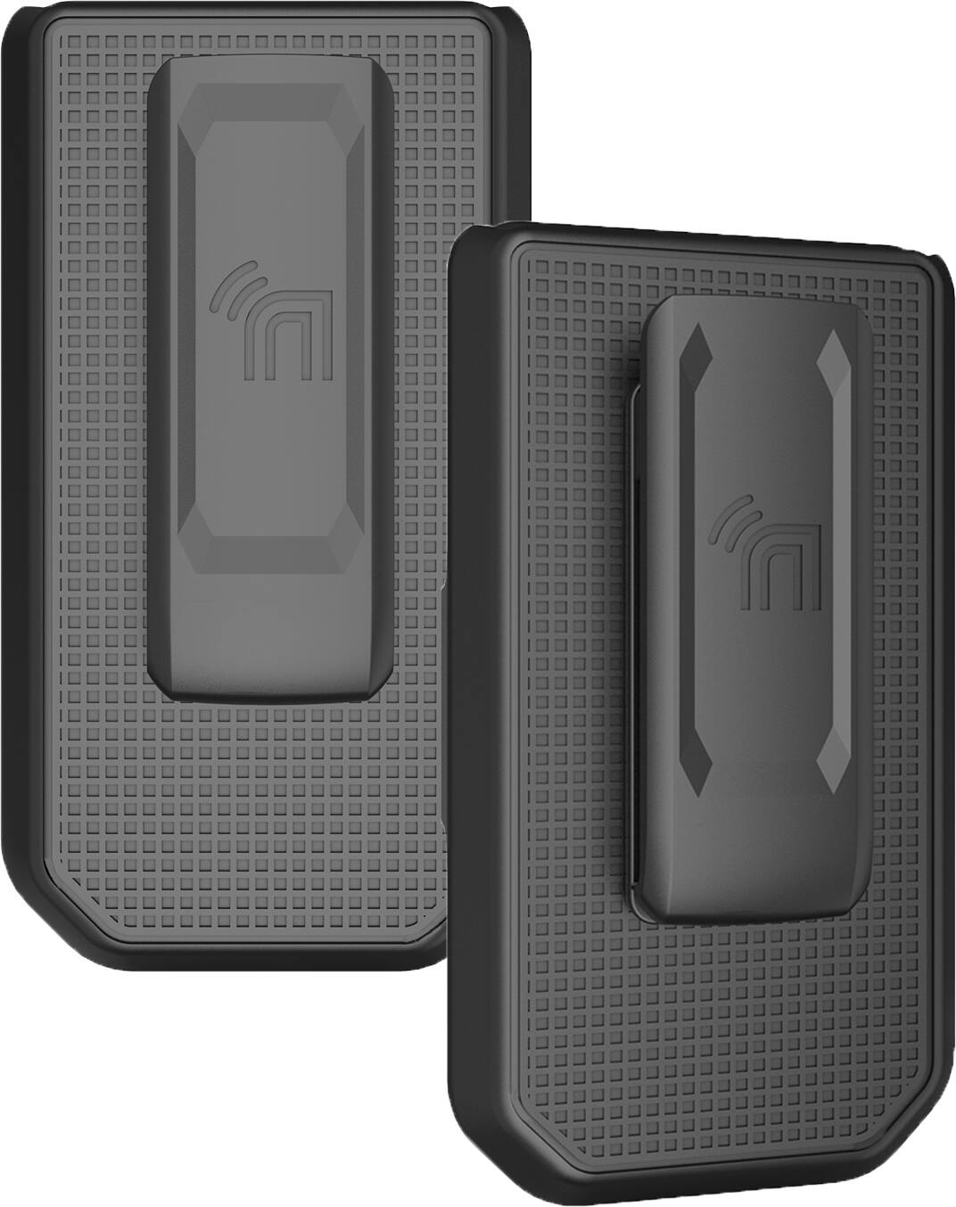 Front. Nakedcellphone - Holster Case for Sonim XP3 Plus 5G Flip Phone (2025, X320) - Ratchet Belt Clip Holder - Black.