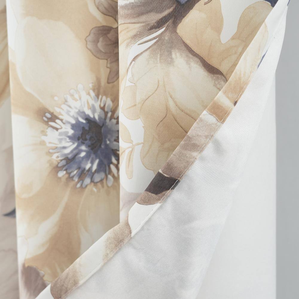 Left. RT Designers Collection - RT Designers Collection Eden Printed Blackout Grommet Window Curtain Panel 54" x 84" Taupe - Taupe.