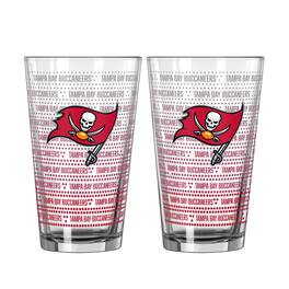 Logo Brands - Tampa Bay Buccaneers Two-Pack Chant Fade 16oz. Pint Glass Set - Multicolor