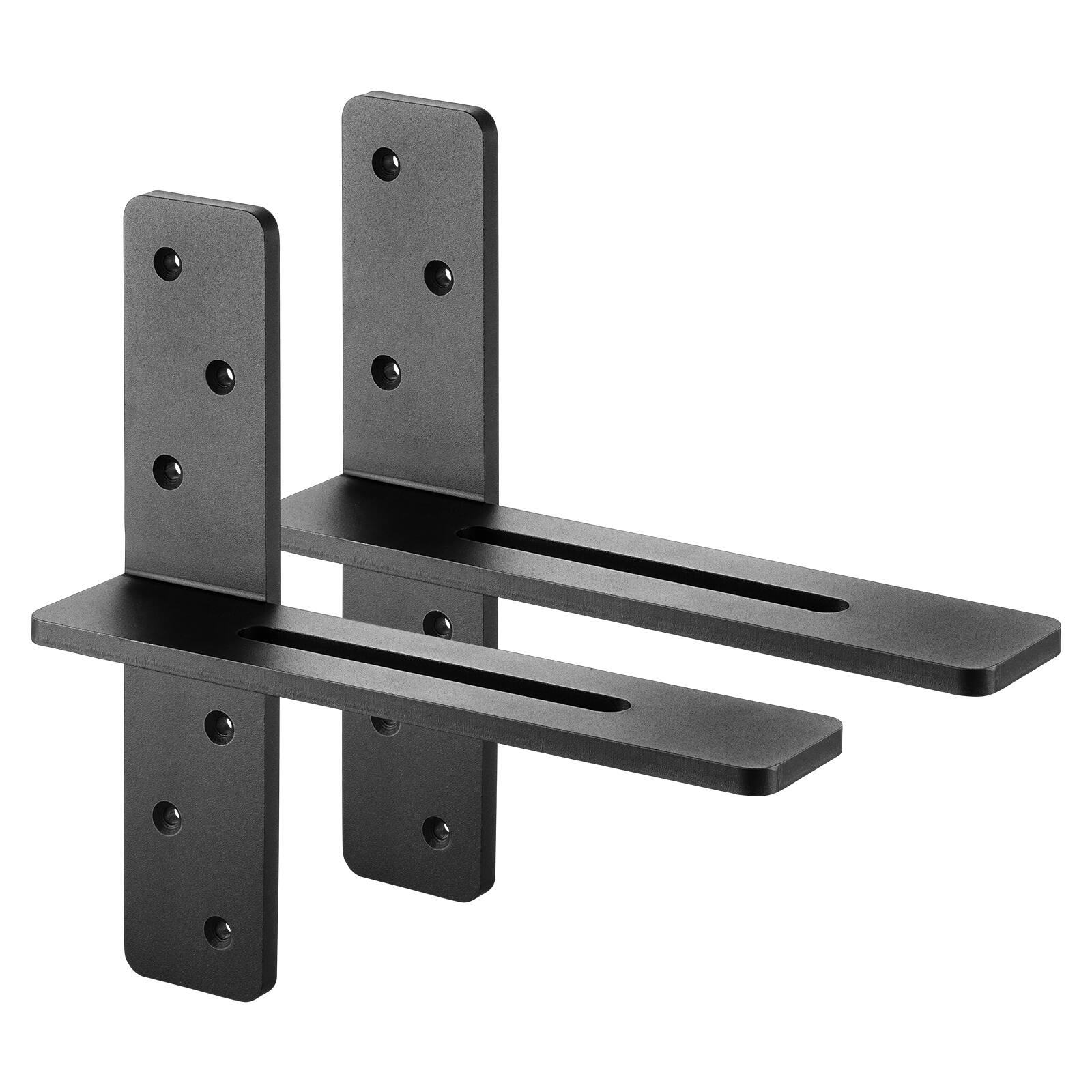 Alt View 5. VEVOR - T Shelf Brackets 2 Pcs,200 lbs/90 kg Weight Capacity,12x2.89x12 in / 304.8x73.5x304.8 mm,Solid Steel Heavy Duty Brackets - Black.