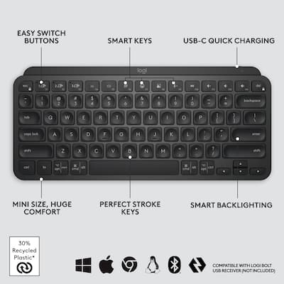 Logitech MX Keys Mini TKL Wireless Bluetooth Scissor Keyboard with Logitech MX Keys Mini TKL Wireless Bluetooth Scissor Keyboard with