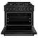 Angle. ZLINE - 36 in. Wide 6 Burner Classic Dual Fuel Range with Convection Oven (CDRB-36) - Black Stainless Steel.