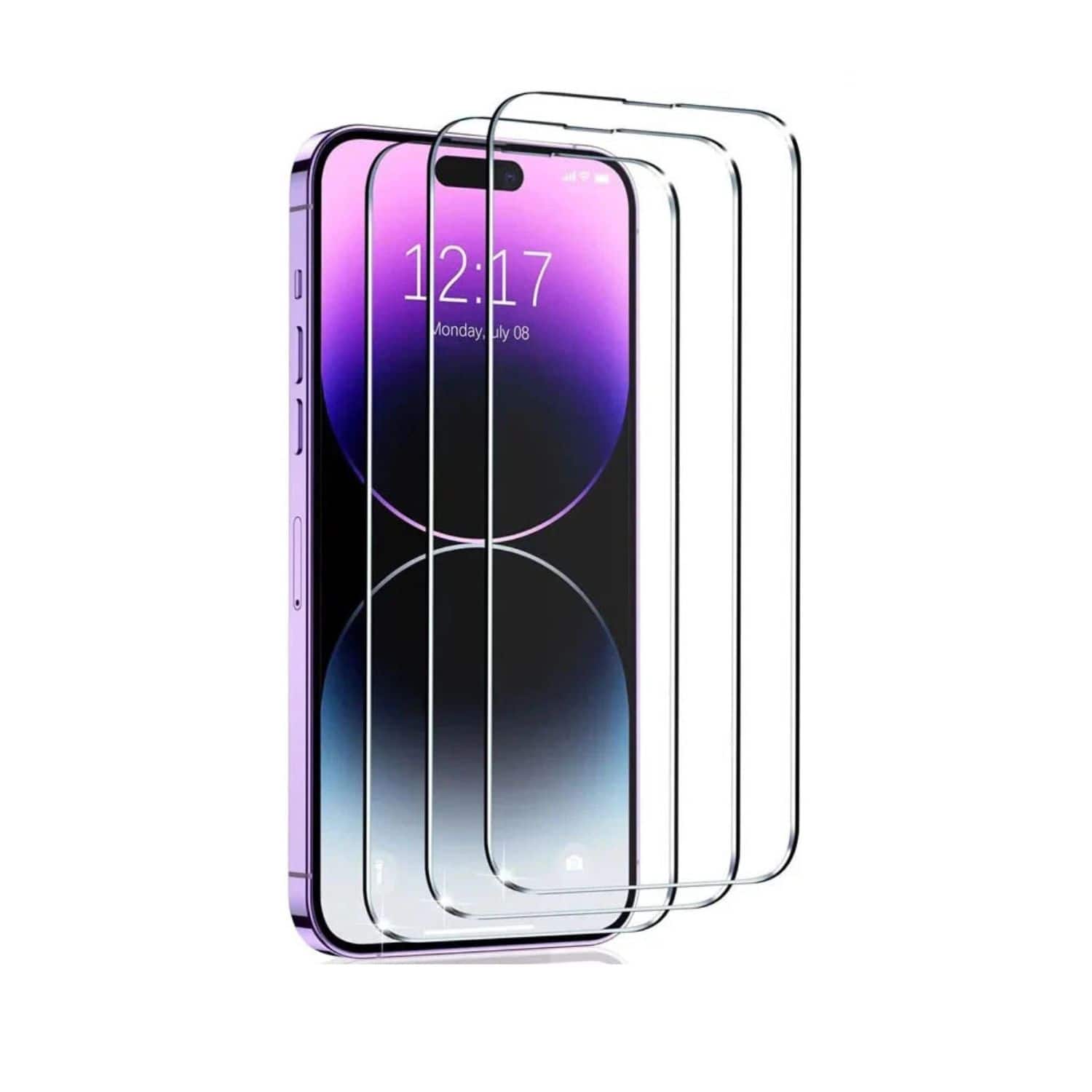 Home Collection - 3-Pack Tempered Glass Screen Protector for iPhone 14 Pro – 9H Hardness, HD Clear, Case Friendly - Clear / Transparent