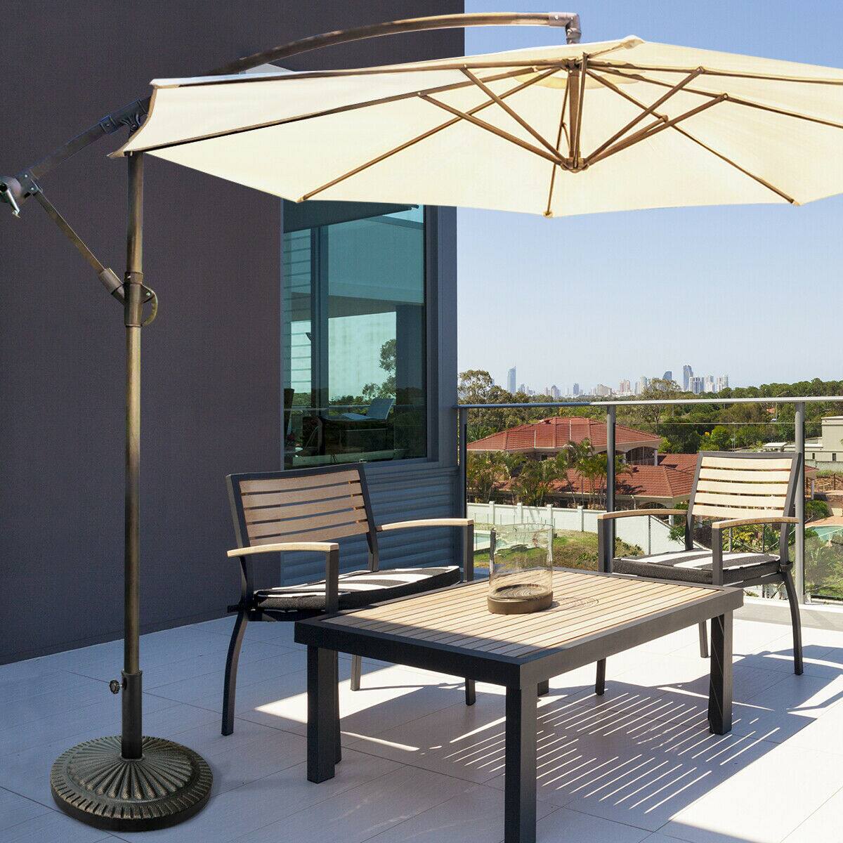 Alt View 8. Gymax - Gymax 30LBS Round Patio Market Umbrella Base Heavy-Duty Outdoor Stand - Black.