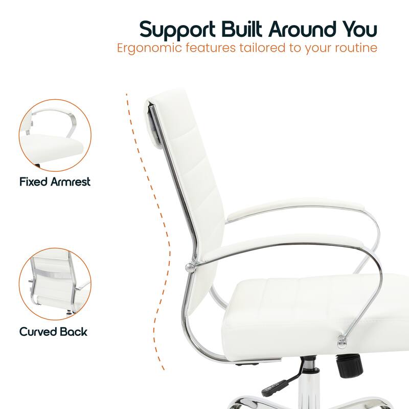 Support Built Around You  
Ergonomic features tailored to your routine  

Fixed Armrest  
Curved Back