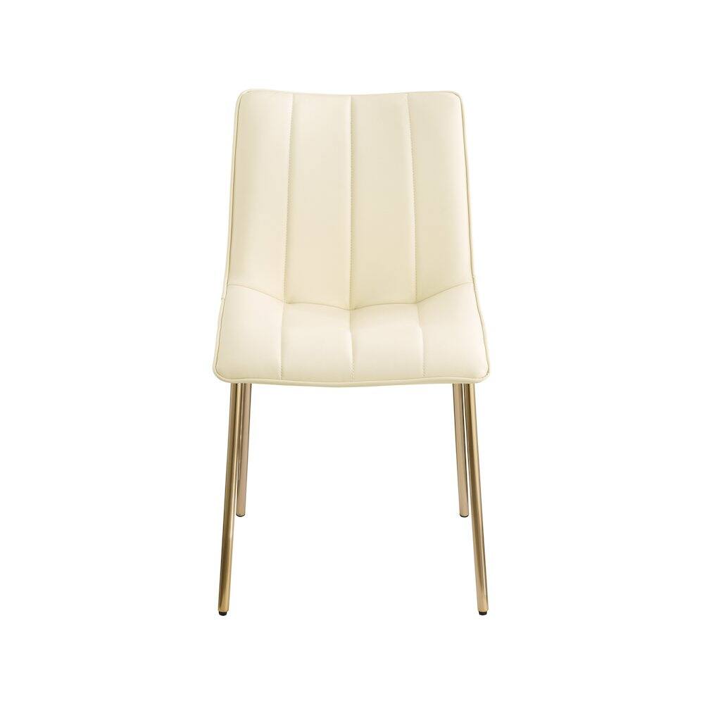Alt View 1. Meridian Furniture - Isla Cream Vegan Leather Dining Chair, Set of 2 - Beige.