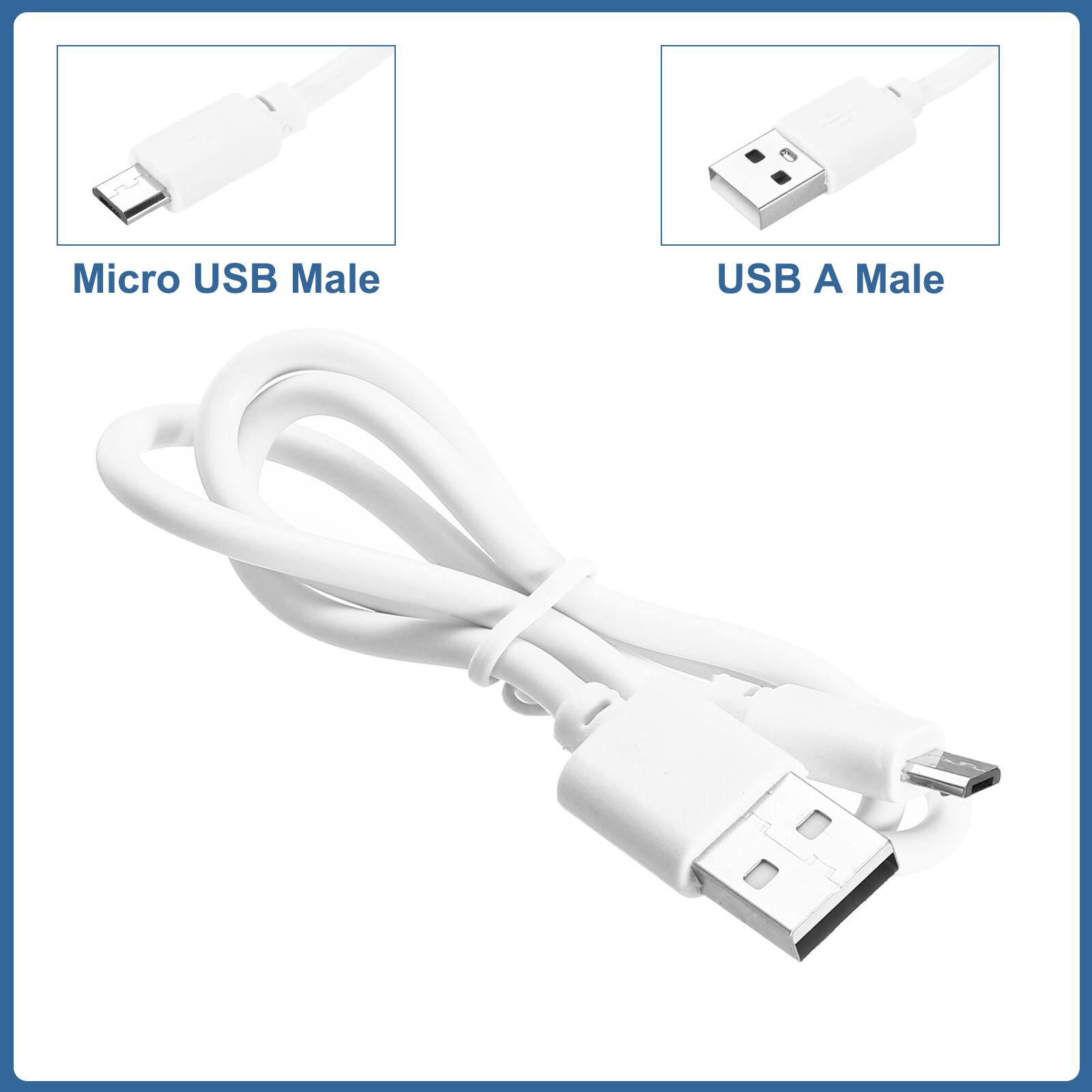 1 Micro USB Male USB A Male

Micro USB Male

USB A Male