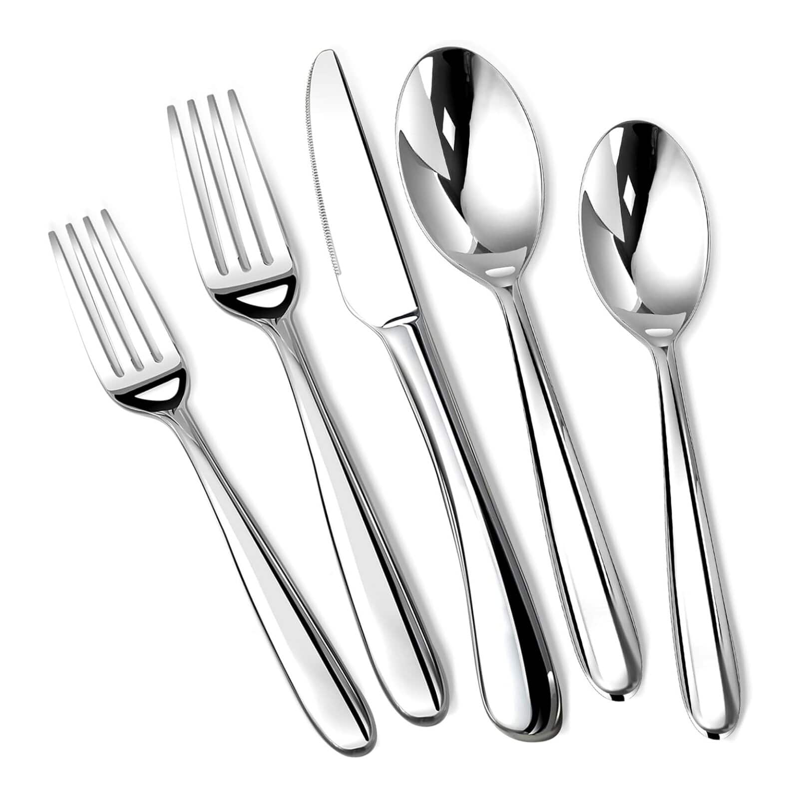 Dazzed Corner - Silverware Set for 8, 40 Piece Stainless Steel Flatware Utensils Cutlery Set - Silver