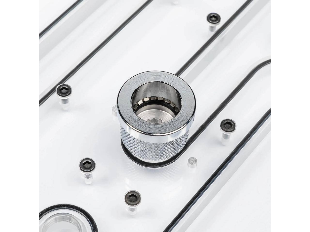 Alt View 3. Phanteks - Phanteks Glacier EZ-Fit F16G1/4, 16mm Soft and Hard Tube Fitting, Push-In EZ-Fit System, G1/4 thread, Chrome - Chrome.