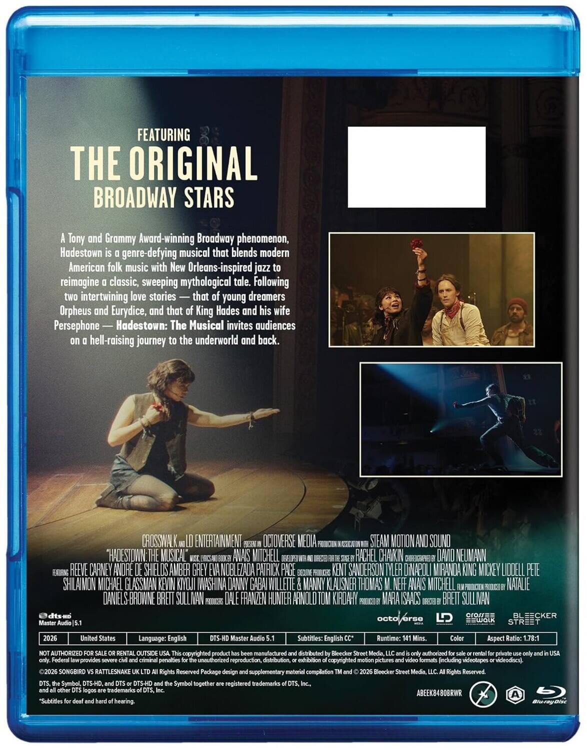 Alt View 1. Hadestown: The Musical   - BLU-RAY.