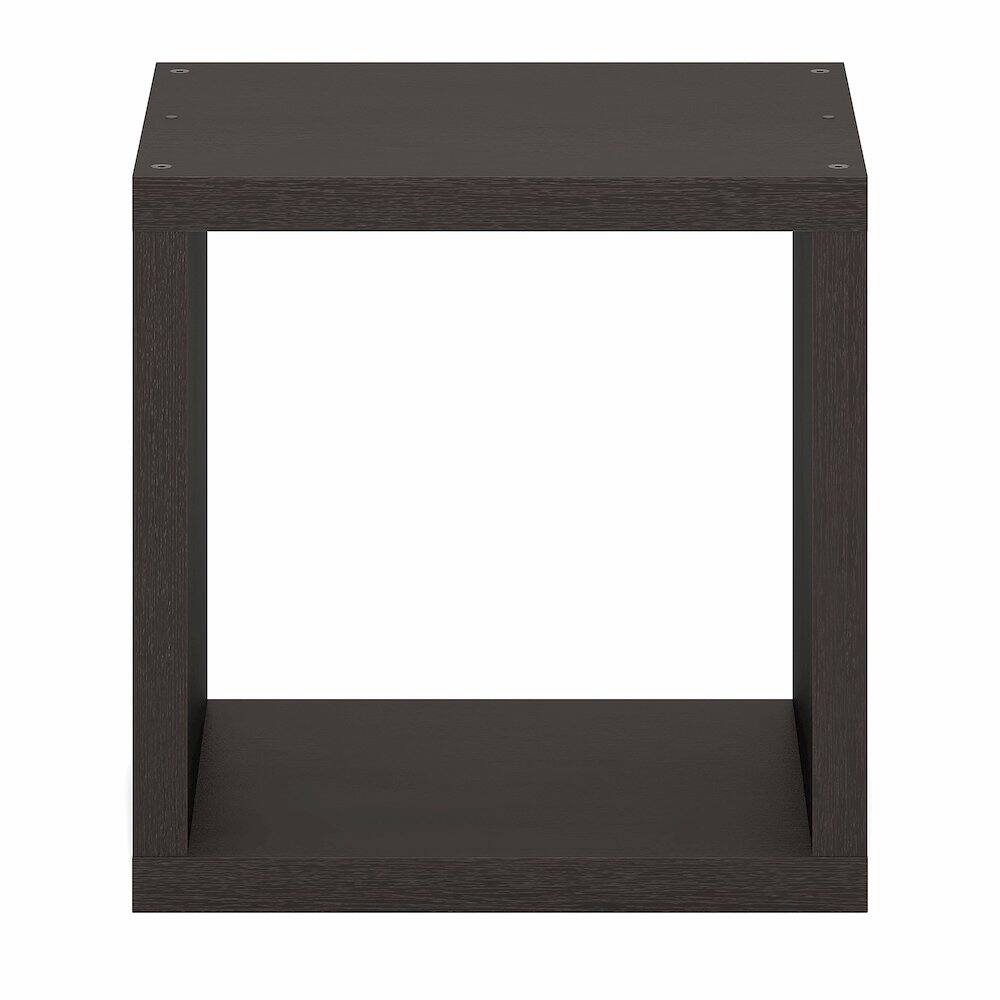 Angle. Furinno - CUBICLE Book Shelf, Bookshelf, Cube Storage Organizer Bookcase with Open Back, for Living Room, Bedroom, Home Office - Black Dark Oak.