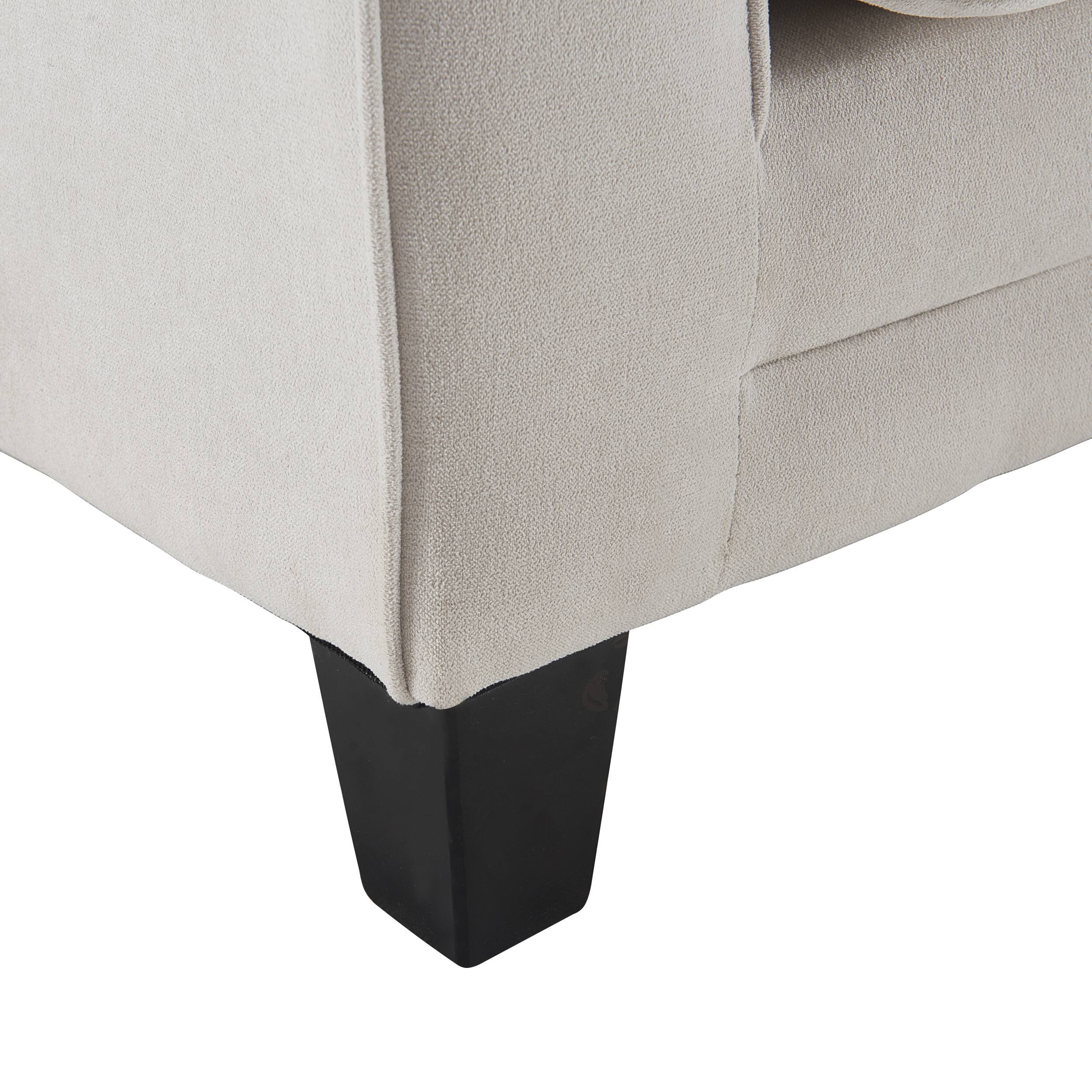 Alt View 11. Serta - Palisades Modern 3-Seat - Straight Arm - Fabric Sofa - 78" - Cream.