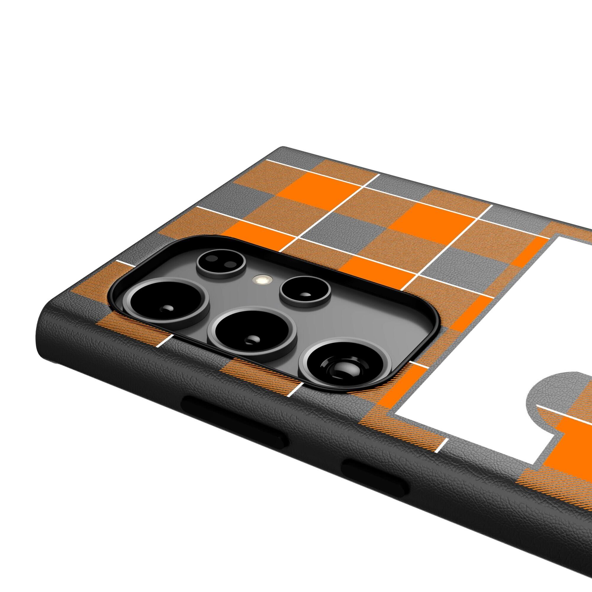 Alt View 3. Keyscaper - Tennessee Volunteers Plaid Galaxy Magnetic Bump Case - S24 - Black.