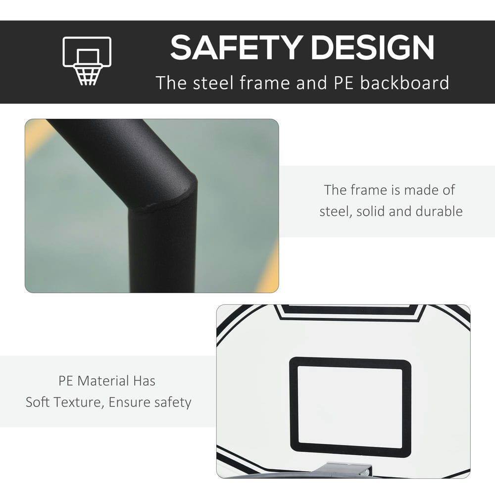**SAFETY DESIGN**

The steel frame and PE backboard

- The frame is made of steel, solid and durable

- PE Material Has Soft Texture, Ensure safety