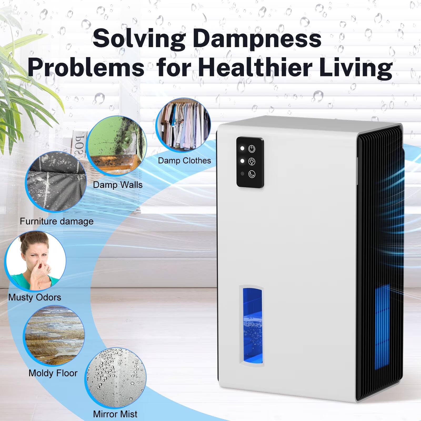 Solving Dampness Problems for Healthier Living

- Damp Walls
- Damp Clothes
- Furniture damage
- Musty Odors
- Moldy Floor
- Mirror Mist
