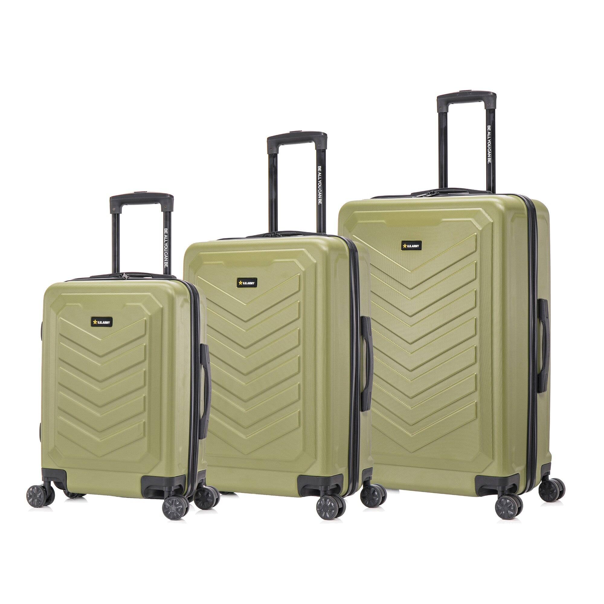 Angle. US Army - FOX 3-Piece Luggage Set 20”/24”/28” - OLIVE DRAB.