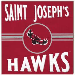Jardine - Saint Joseph's Hawks 10'' x 10'' Retro Team Sign - Red