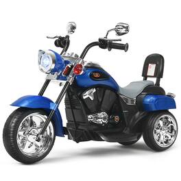 Gymax - 6V Kids Ride On Chopper Motorcycle 3 Wheel Trike with Headlight - Blue