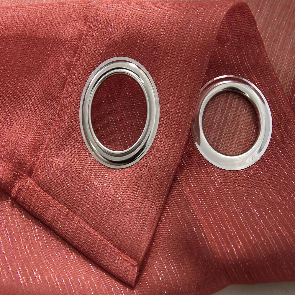 Left. RT Designers Collection - Ramallah Lonnie Red Grommet Curtain Panel - 54x90 Inches for Elegant Window Treatment - Red.