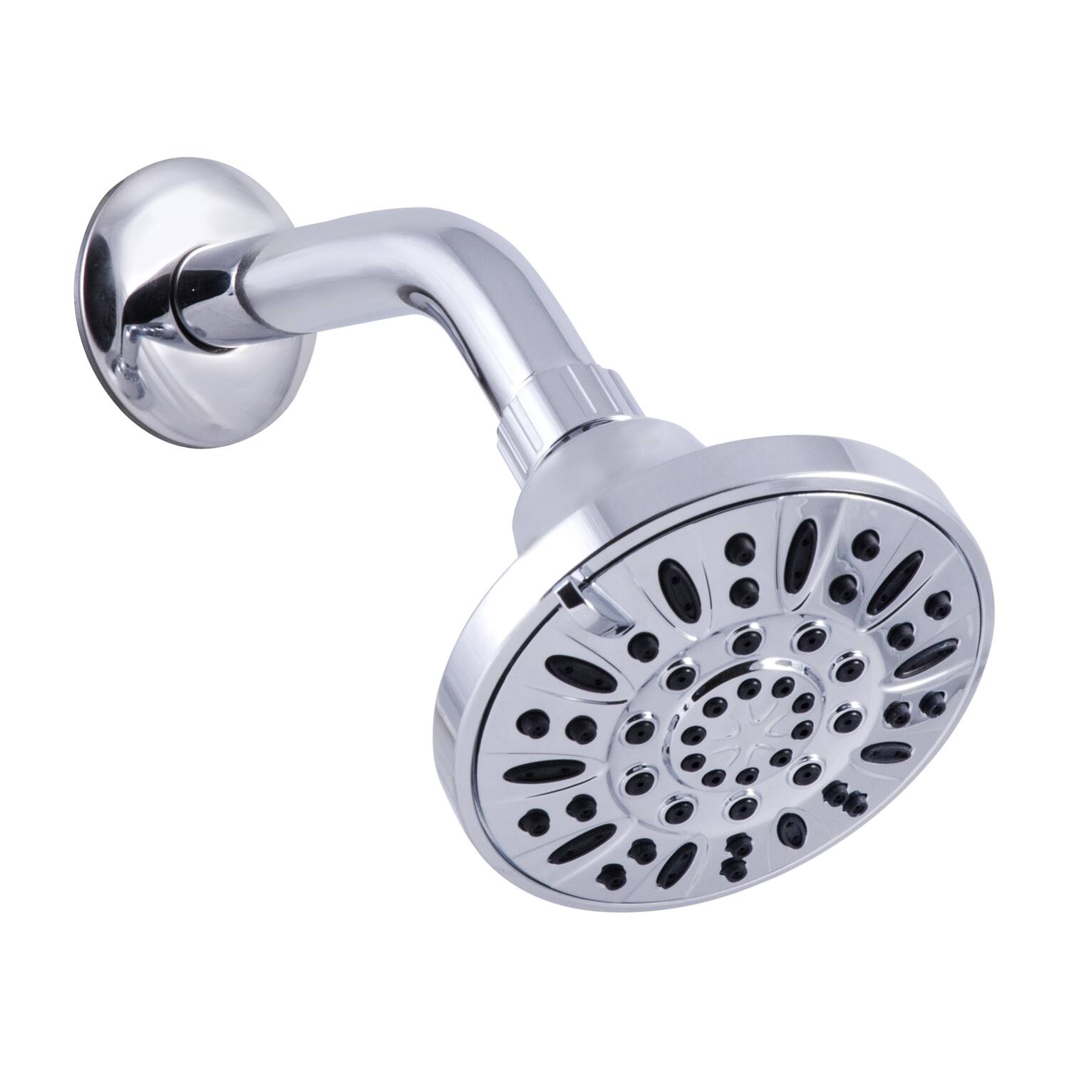 Front. OAKBROOK - OakBrook Chrome PVC 3 settings Wallmount Showerhead 1.8 gpm - Silver.