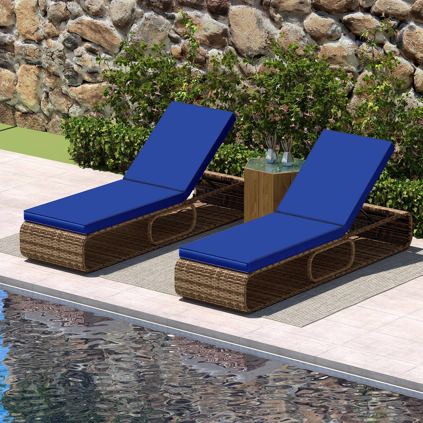 Alt View 9. Gymax - Gymax Chaise Lounge Chair w/ Adjustable Backrest Cushion & Storage Outdoor - Blue.